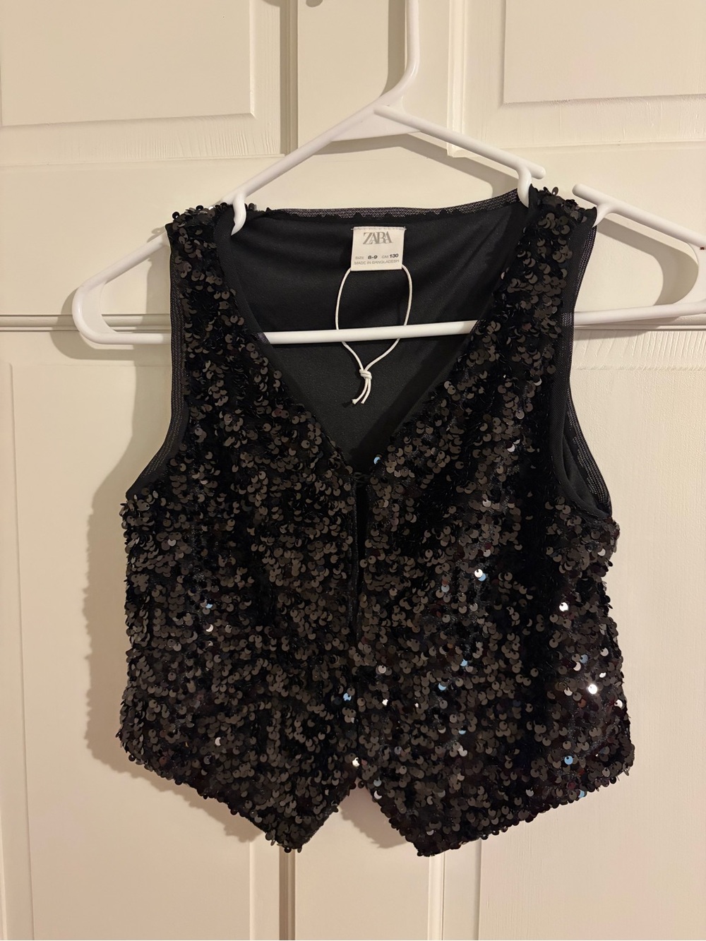 Zara Black Sequin Embellished Vest